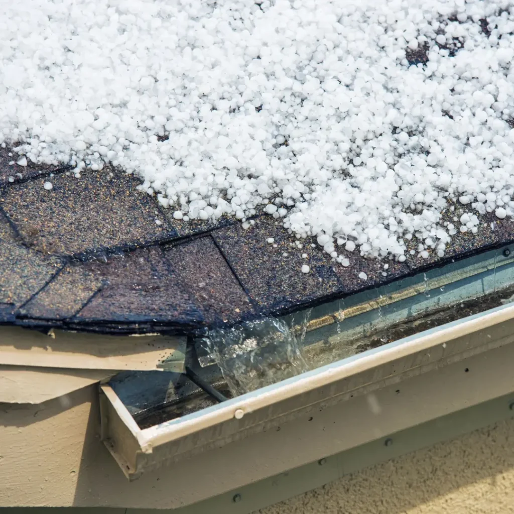 Hail on a roof