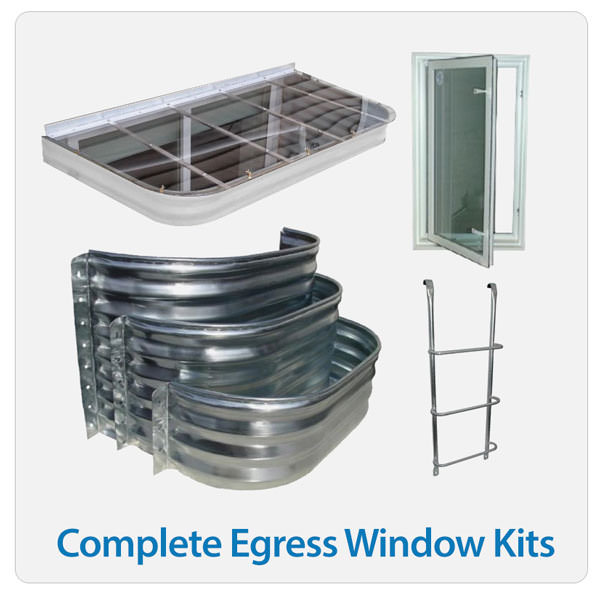 Complete egress window kit
