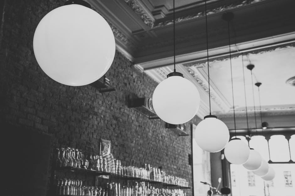 black and white bar interior photography
