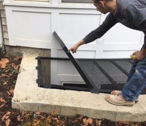 100 x 37 Grate with Escape Hatch on Extra Large Wells Open