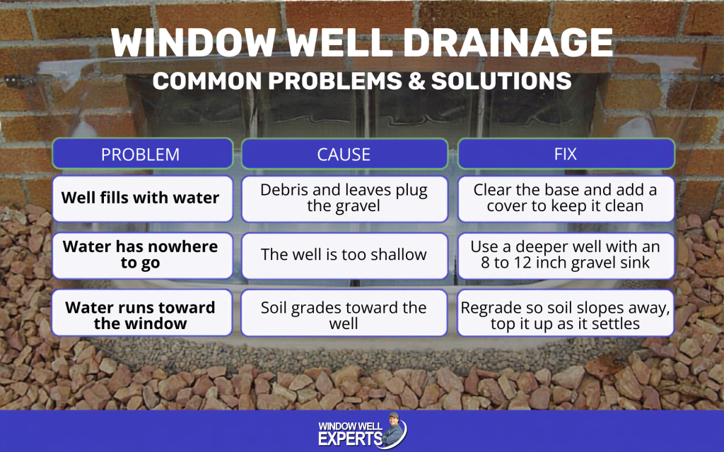 window well drainage infographic